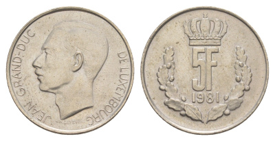 Люксембург 5 франков 1981 Герцог Жан (1964-1999) KM 56 медно-никель UNC 4641-1044