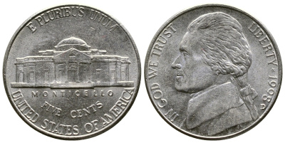 США 5 ЦЕНТОВ 1998 D, ДЖЕФЕРСОН KM А192 медно-никель 37-1211