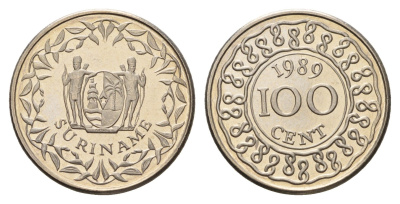 Суринам 100 центов 1989 KM 23 медно-никель UNC 4148-844