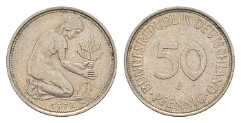 ФРГ 50 пфеннигов 1972 J KM 109.2, J. 384a медно-никель 4636-1154