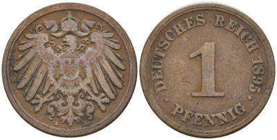 Германия 1 пфенниг 1895 A KM 10, J. 10 медь 4567-1116