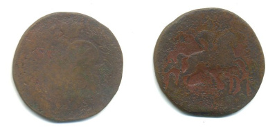 РОССИЯ 1 КОПЕЙКА 1759 медь 61-322