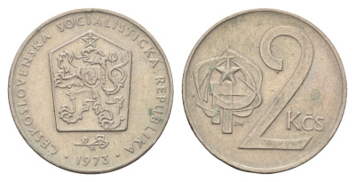 Чехословакия 2 кроны 1973 KM 75 медно-никель 4605-216