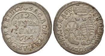 Саксония 1/12 талера 1694 E.P.H. KM 638 серебро 413-6244