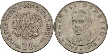 Польша 20 злотых 1976 Марсель Новотко Y 69 медно-никель 4157-142