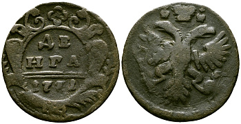 Россия деньга 1731 Анна Иоанновна (1730-1740) Биткин 284 (R1) медь 4175-832