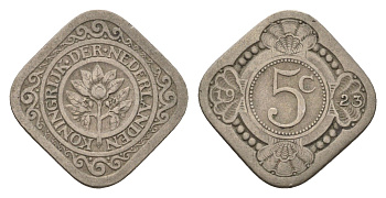 Нидерланды 5 центов 1923 Вильгельмина (1890-1948) KM 153 медно-никель 4669-1254