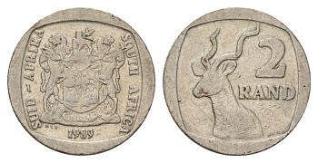 ЮАР 2 ранда 1989 KM 139 медь плакированная никелем 4626-1024