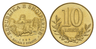 Албания 10 леков 1996 KM 77 алюминиевая бронза UNC 181-417