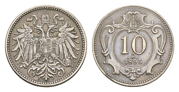 Австрия 10 геллеров 1895 Франц Иосиф I (1848-1916) KM 2802 никель 4164-114
