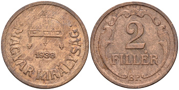 Венгрия 2 филлера 1938 BP KM 506 бронза 4115-1159