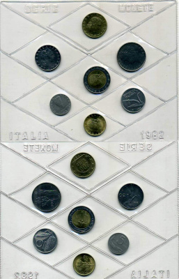 Италия госнабор из 7 монет 1982 биметалл UNC 7-5-1-30