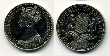 Сомали 25 шиллингов 2001 ВИКТОРИЯ медно-никель 36-624