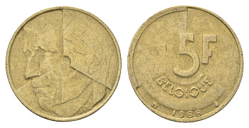 Бельгия 5 франков 1988 Belgique, Бодуэн I (1951-1993) KM 163 медь алюминий никель 4706-232