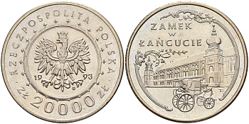 Польша 20000 злотых 1993 Замок Любомирских в Ланьцуте KM 244 медно-никель  UNC  4157-313