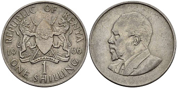 Кения 1 шиллинг 1966 Джомо Кениата KM 5 медно-никель 4512-146
