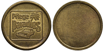 Германия жетон НА МОЙКУ АВТОМОБИЛЯ ND PFLEGE PARADIES, диаметр 22 мм. латунь 186-934