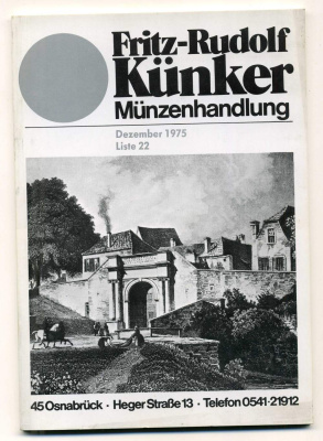 ФРИТЦ-РУДОЛЬФ КЮНКЕР КАТАЛОГ ФИКСИРОВАННЫХ ПРОДАЖ (LAGERKATALOG) 1975 ДЕКАБРЬ, № 22 00-01-01-18
