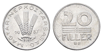 Венгрия 20 филлеров 1987 BP KM 573 алюминий 4668-123