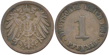 ГЕРМАНИЯ 1 ПФЕННИНГ 1906 А KM 10, J. 10 медь 201-923