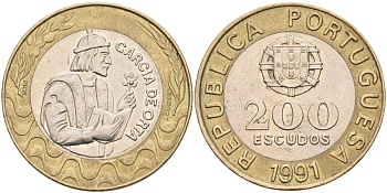 Португалия 200 эскудо 1991 Гарсия Де Орта (1501-1568) KM 655 биметалл 114-1031