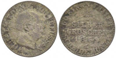 Пруссия 1/2 серебряного гроша 1869 А, Вильгельм I (1861-1888) KM 484, Olding 416, Jaeger 88, AKS 104 серебро    44-948