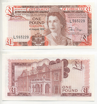 ГИБРАЛТАР 1 ФУНТ 1988 Pick 20е бумага UNC (ПРЕСС) 7220-38-2