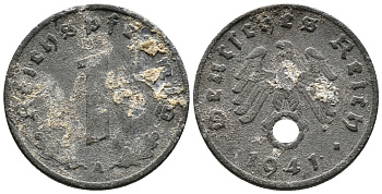 ГЕРМАНИЯ 1 РЕЙХСПФЕННИГ 1941 A KM 97, J. 369 цинк 39-1167
