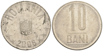 Румыния 10 бань (бани) 2006 KM 191 сталь плакированная никелем 85-345