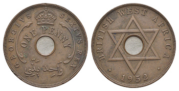 Британская Западная Африка 1 пенни 1952 KM 30a бронза 4645-936