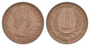 Восточные Карибские острова (Карибы) 1 цент 1965 KM 2 бронза 4637-755