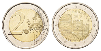 Испания 2 евро 2019 ЮНЕСКО - Авила KM 1451 биметалл UNC 4681-124