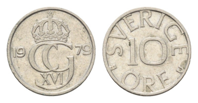Швеция 10 эре 1979 Карл XVI Густав (1973-) KM 850 медно-никель 4685-1164