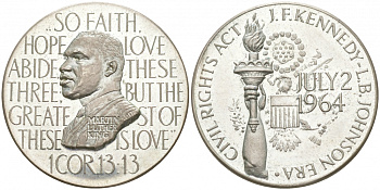 США МЕДАЛЬ 1964 2 ИЮЛЯ 1964 МАРТИН ЛЮТЕР КИНГ 73-1425