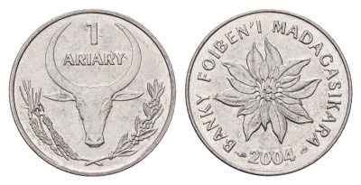 Мадагаскар 1 ариари 2004 год-тип KM 29 нержавеющая сталь UNC 4585-964