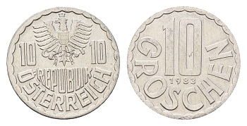 Австрия 10 грошей 1983 KM 2878 алюминий UNC 181-1131
