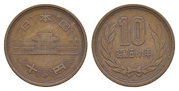 Япония 10 йен 1984 Yr. 59 Y 73a бронза 4622-1217