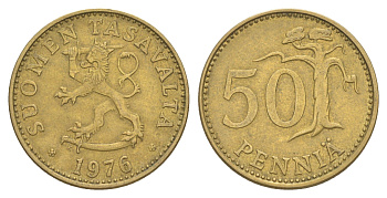Финляндия 50 пенни 1976 KM 48 алюминиевая бронза 4648-457