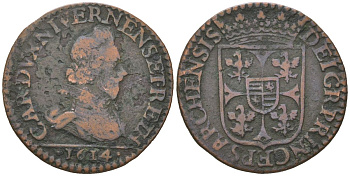 Арш (Шарлевиль), Франция 1 лиард 1614 Boudeau 1806 бронза 4044-333