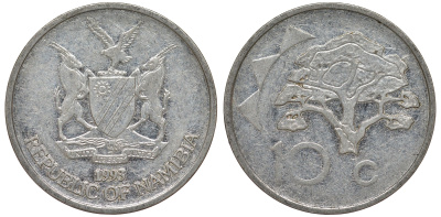 Намибия 10 центов 1998 дерево KM 2 никелированная сталь 4163-924