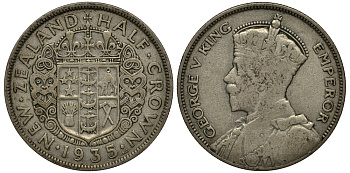 Новая Зеландия 1/2 кроны 1935 Георг V (1910-1936) KM 5 серебро 272-914