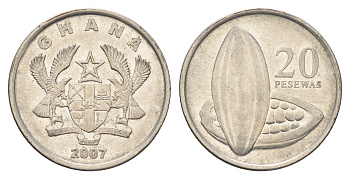 Гана 20 песев 2007 KM 40 сталь плакированная никелем 4666-617