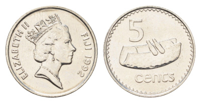 Фиджи 5 центов 1992 KM 51a сталь плакированная никелем UNC 4668-566