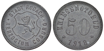 Германия, Бад-Родах 50 пфеннигов 1918 Бавария, нотгельд Funck 449.3 цинк 4121-432