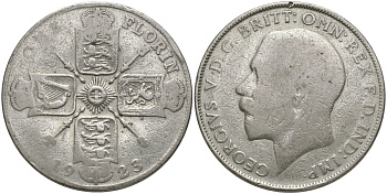 Великобритания 2 шиллинга = 1 флорин 1923 Георг V (1910-1936) KM 817a, Spink 4022A серебро 4403-1234