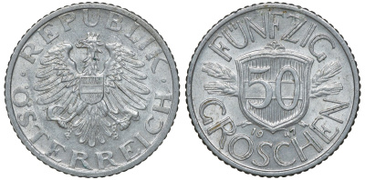 Австрия 50 грошей 1947 KM 2870 алюминий 72-1324