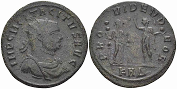 Римская Империя аврелианиан 276 Тацит PROVIDEN DEOR Сердика Very fine BNC p.407 бронза 1073-16-81