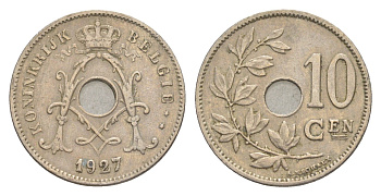 Бельгия 10 сантимов 1927 Belgie, Альберт I (1909-1934) KM 86 медно-никель 4640-1215