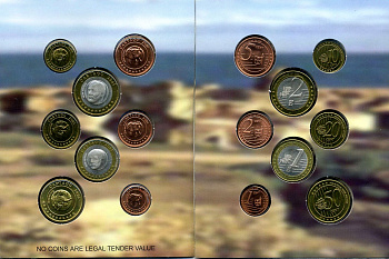 Коста-Рика, Картахена набор из 8 монет 2005 1 евроцент-2 евро, европробники, в оригинальном буклете UNC 00-00