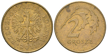 Польша 2 гроша 2011 MW Y 277 марганец латунь UNC 4618-138